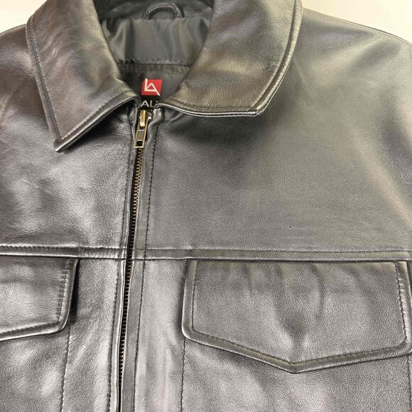 Luis Alvear Barcelona Black Leather Zip-Front Classic Jacket Size Medium - Picture 6 of 7